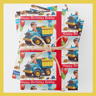 Hoja De Papel De Regalo Camión de cumpleaños lleno de regalos
