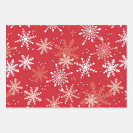 Hoja De Papel De Regalo Camión rojo antiguo y copos de nieve