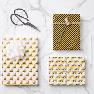 Hoja De Papel De Regalo Camiones de construcción y cumpleaños del bulldo