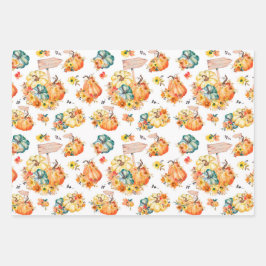 HOJA DE PAPEL DE REGALO CAMIONES DE FLORES DE COLORES DE AGUA DE BOMBA DE 