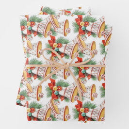 Hoja De Papel De Regalo Campanas y arcos de navidad