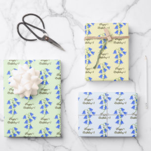 Hoja De Papel De Regalo Campanillas Azules Encantadoras
