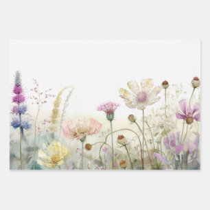 Hoja De Papel De Regalo Campo acuarela de flores silvestres