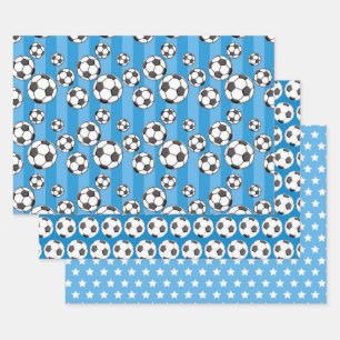Hoja De Papel De Regalo Campo de fútbol masculino