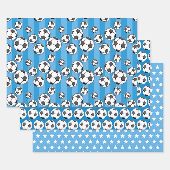 Hoja De Papel De Regalo Campo de fútbol masculino (Set)