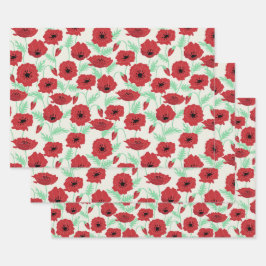 HOJA DE PAPEL DE REGALO CAMPO DE POPPY