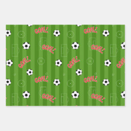 Hoja De Papel De Regalo Campo deportivo verde de fútbol