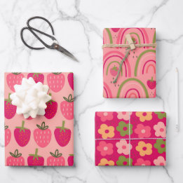 Hoja De Papel De Regalo Campos de fresa Delight 1