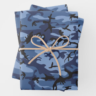 Hoja De Papel De Regalo Camuflaje azul de la marina, ejército, ejército