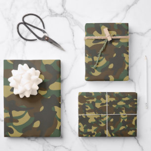 Hoja De Papel De Regalo Camuflaje de bosque 