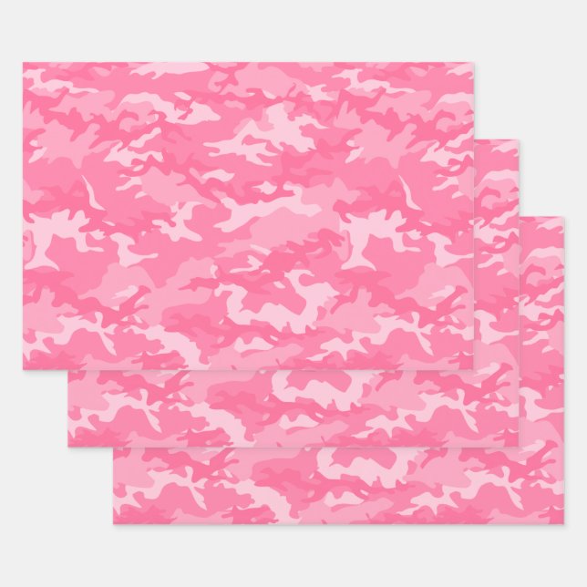Hoja De Papel De Regalo Camuflaje rosa 1 camo (Set)