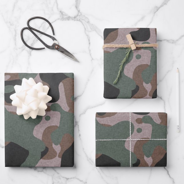 Hoja De Papel De Regalo Camuflaje verde (Anverso)
