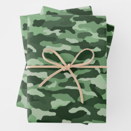 Hoja De Papel De Regalo Camuflaje verde forestal