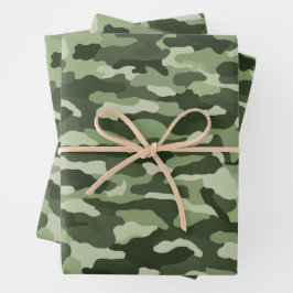 Hoja De Papel De Regalo Camuflaje verde oliva