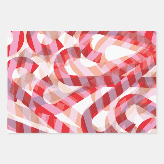 Hoja De Papel De Regalo Candy Cane (Anverso)