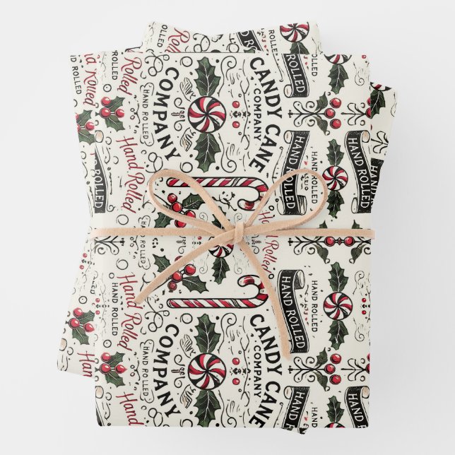 Hoja De Papel De Regalo Candy Cane Co. (In situ)