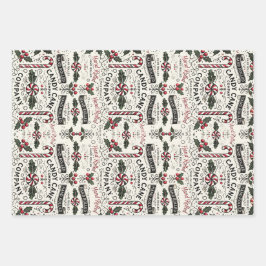 Hoja De Papel De Regalo Candy Cane Co.