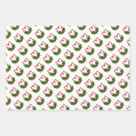 Hoja De Papel De Regalo Candy Cane Hearts Navidades Alegría Dulce Amor Div