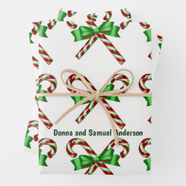 Hoja De Papel De Regalo Candy Cane Holiday