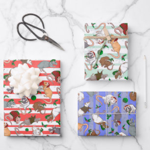 Hoja De Papel De Regalo ¡Candy Cane Mascota Rattie Navidades!
