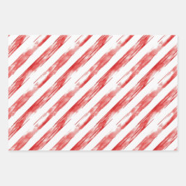 Hoja De Papel De Regalo Candy Cane Red Stripes Santa Navidades