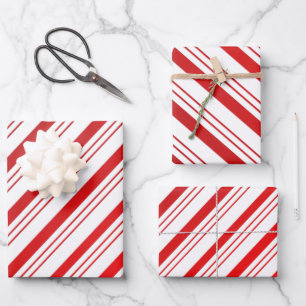 Hoja De Papel De Regalo Candy Cane Striped 