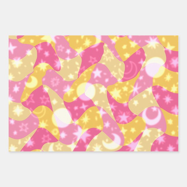 Hoja De Papel De Regalo Candy Swirls Celestiales (Anverso)