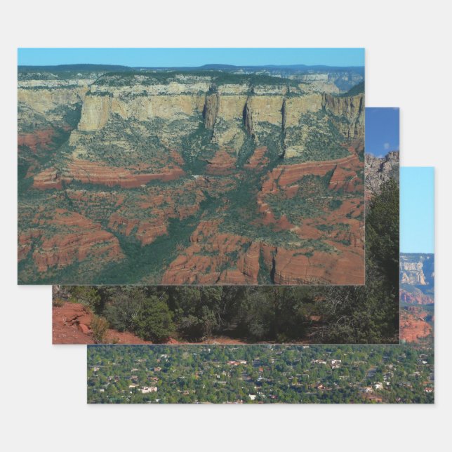 Hoja De Papel De Regalo Capas de rocas rojas en Sedona Arizona (Set)