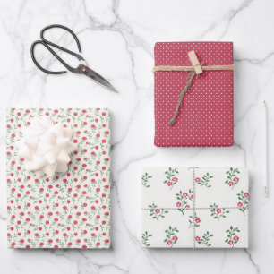 Hoja De Papel De Regalo Capricho de Flor Roja 3