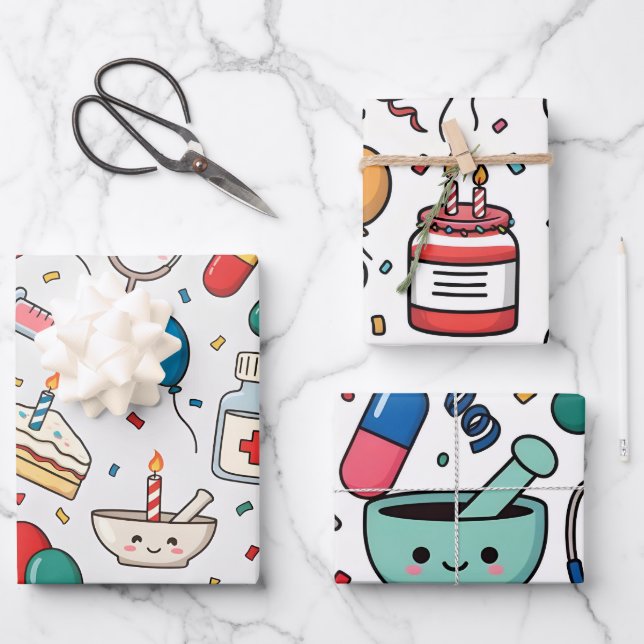 Hoja De Papel De Regalo Cápsula de pastilla Medicina Farmacéutico Enfermer (Anverso)