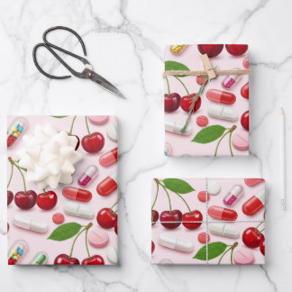 Hoja De Papel De Regalo Cápsula rosa de cerezo para cuidado de la salud y 