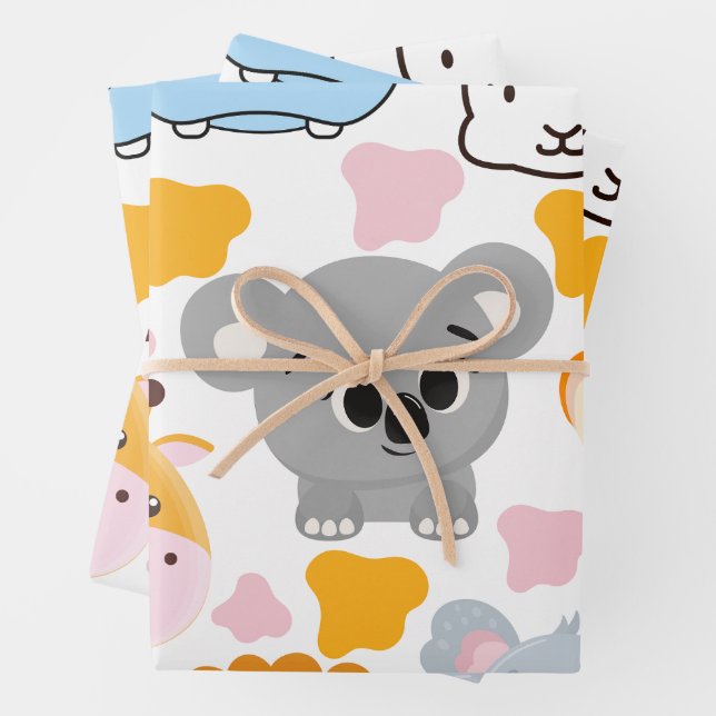 Hoja De Papel De Regalo Cara de animales pequeños (In situ)