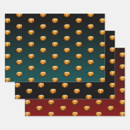 Hoja De Papel De Regalo Cara de calabaza de Halloween