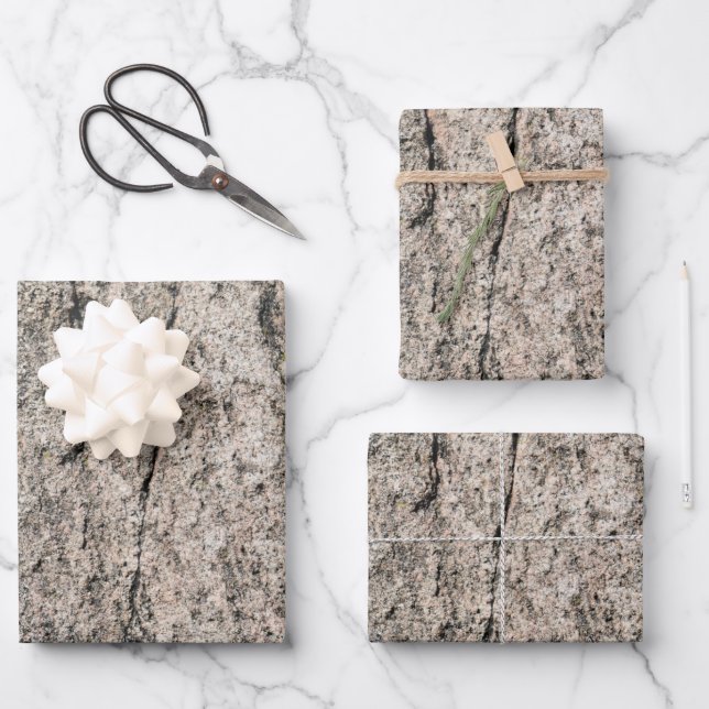 Hoja De Papel De Regalo Cara de Piedra rosada beige (Anverso)