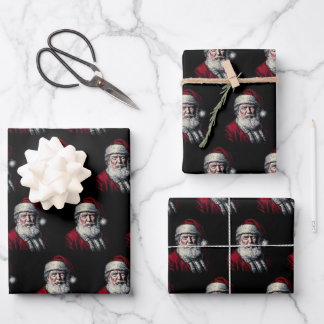 Hoja De Papel De Regalo Cara de Trump Santa Vintage Divertida Navidad Fies
