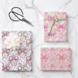 Hoja De Papel De Regalo Caramelo de Caña de Azúcar Coquette Rosa