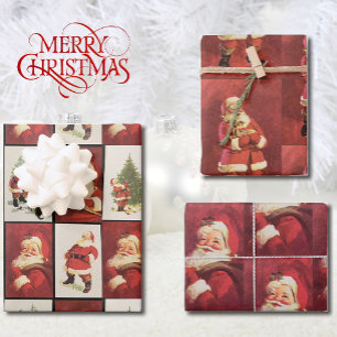 Hoja De Papel De Regalo Cartas de Santa Claus antiguas de la tercera coord