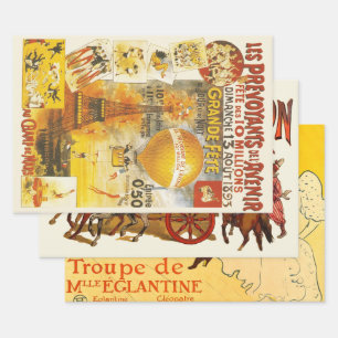 Hoja De Papel De Regalo Cartel de la Gran Fiesta Antigüedades de París