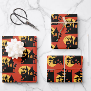 Hoja De Papel De Regalo Casa Embrujada de Halloween