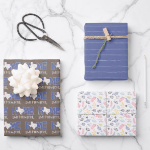Hoja De Papel De Regalo Casa Púrpura, nuevo hogar dulce - Texas