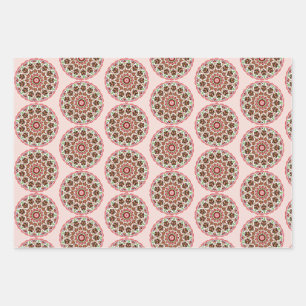 Hoja De Papel De Regalo Casas de pan de jengibre con rosemaling de arte po