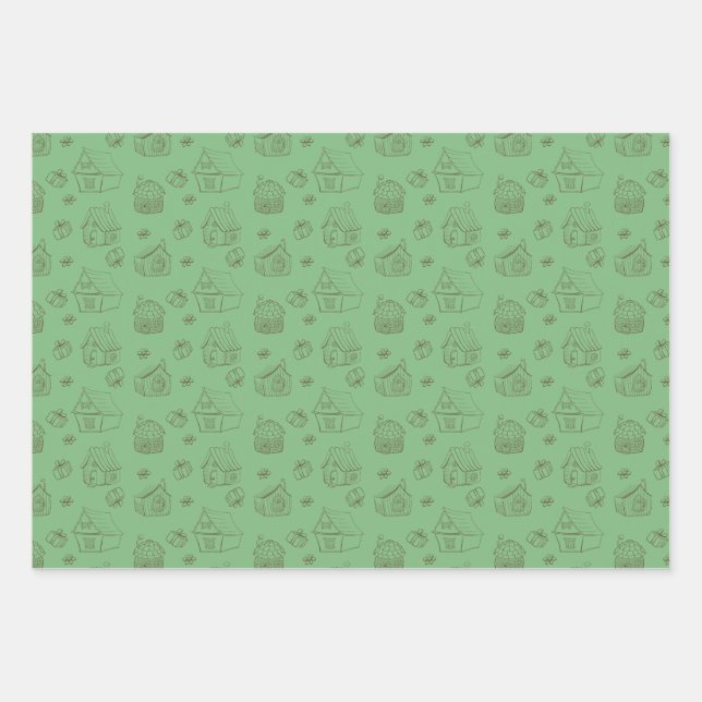 Hoja De Papel De Regalo Casas singulares calmantes (Anverso)