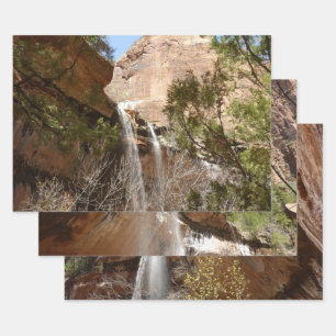 Hoja De Papel De Regalo Cascada de Emerald Pool I del Parque Nacional Zion