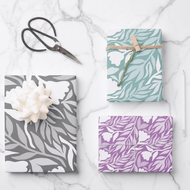 Hoja De Papel De Regalo Cascada de flores silvestres (Anverso)