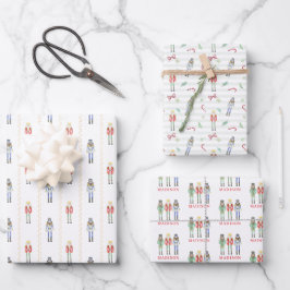 Hoja De Papel De Regalo Cascanueces Navideño con Nombre Personalizado