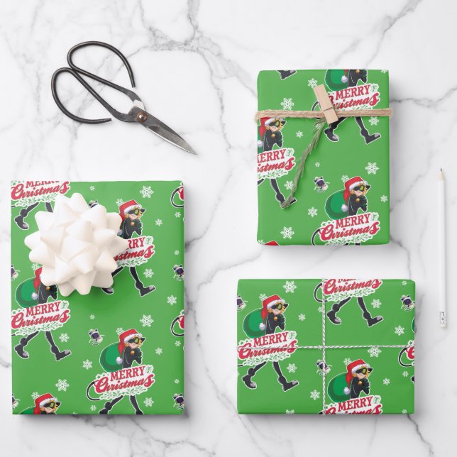 Hoja De Papel De Regalo Cat Noir | Feliz Navidad (Anverso)