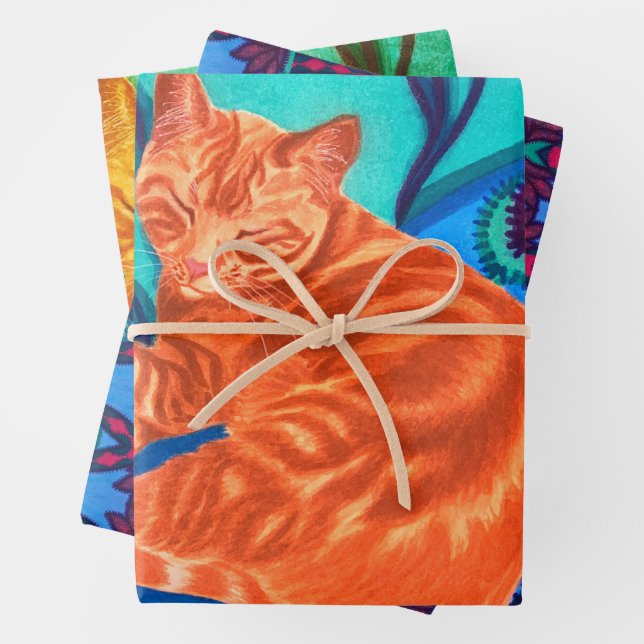 Hoja De Papel De Regalo Cat y Quilt (In situ)