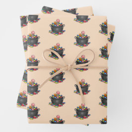 Hoja De Papel De Regalo Cauldron de truco o trato