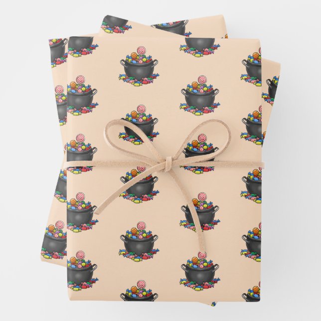 Hoja De Papel De Regalo Cauldron de truco o trato (In situ)