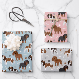 Hoja De Papel De Regalo Cavalier King Charles Spaniel Paws and Bones